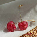 Fashion Sweet Pink Cherry Simulation Fruit Women Earrings Ear Drop Stud Cute Hot