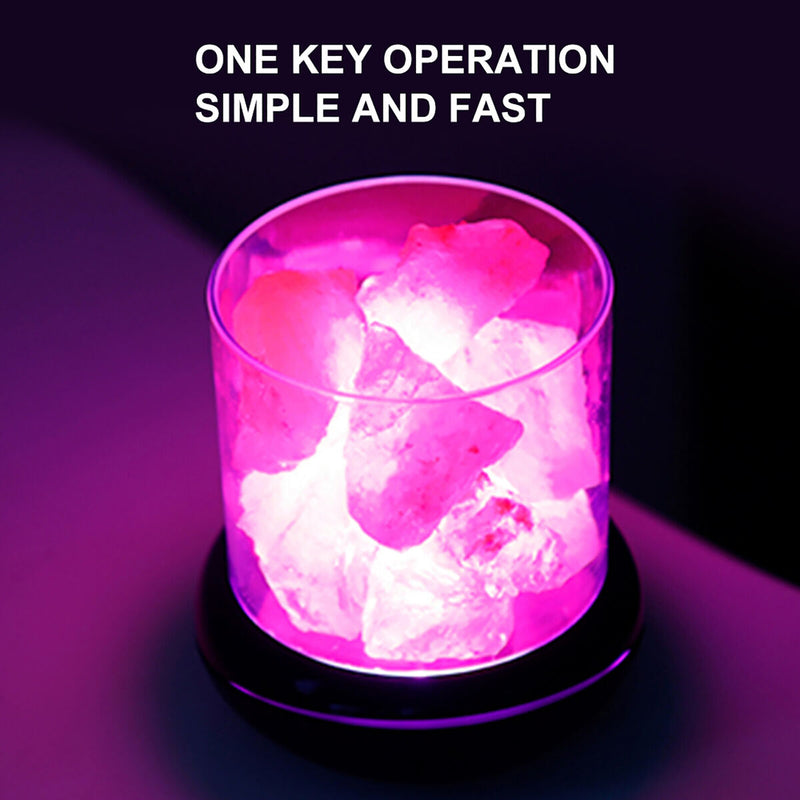 Himalayan Salt Diffuser Lamp Portable Crystal Salt Stone Bedside Night Lamp