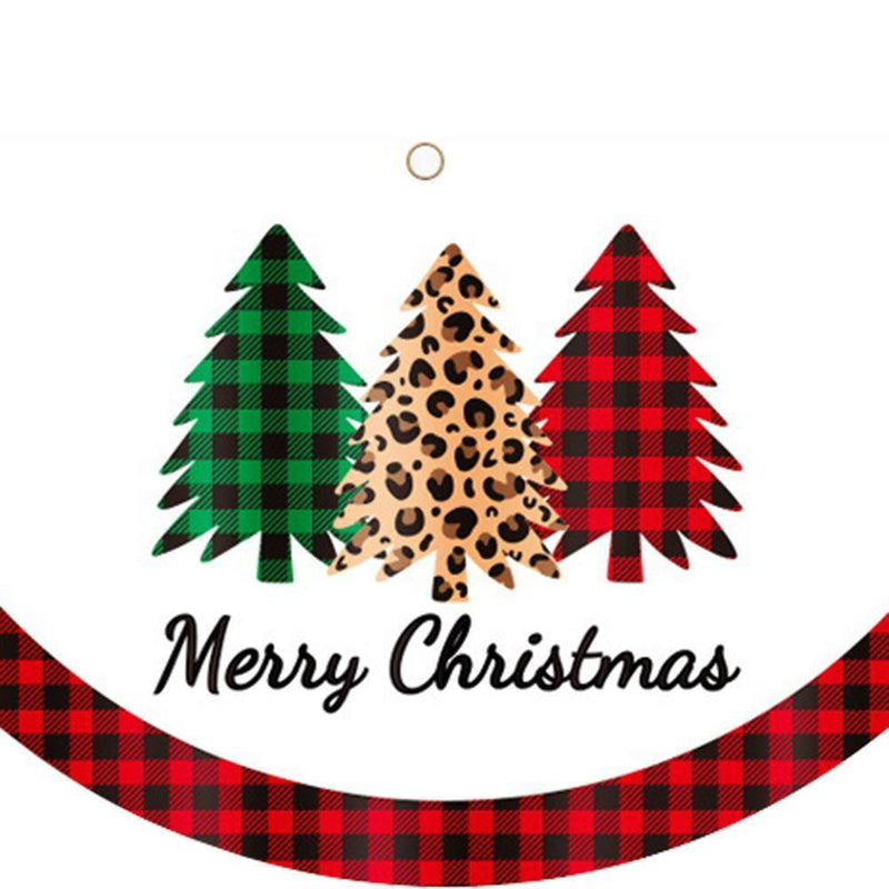 Christmas Half Fan Flag Fan-shaped Bunting Outdoor Xmas Decoration Gift (Wreath)