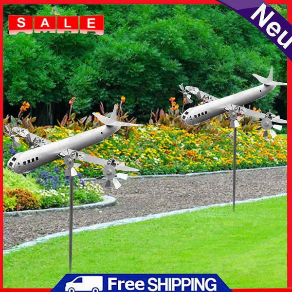 Metal Plane Windmills Plane Windspinner Garden Yard Decorations Outdoor