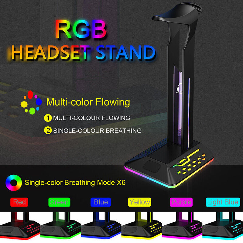 Gamer Headset Display Stand 6 Monochrome Modes Desktop Laptop Gaming Accessory