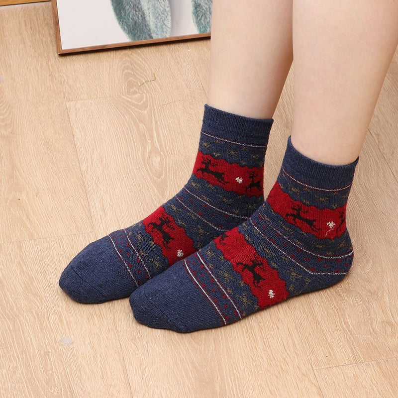 Warmer Cotton Christmas Socks Christmas Deer Floor Socks Sleeping Hosiery