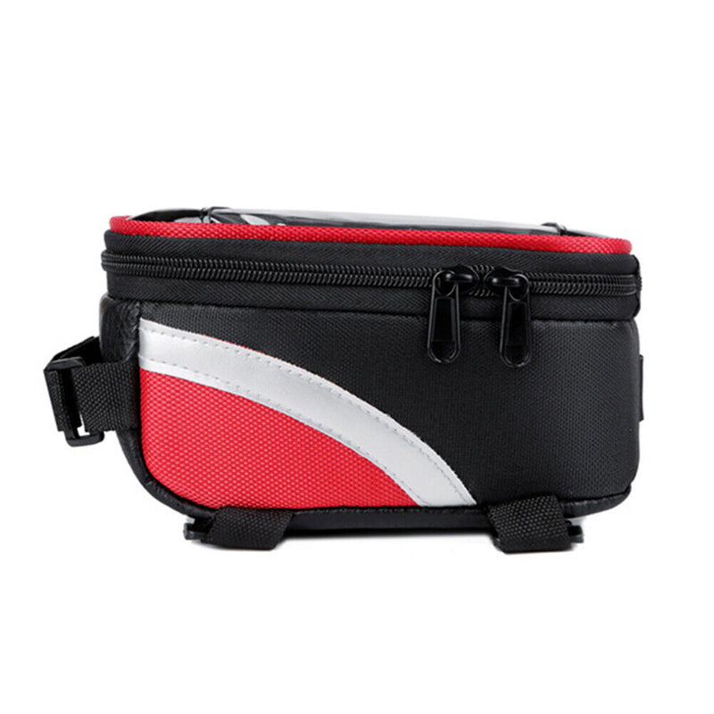 MTB Bike Bag Front Top Tube Touch Screen Mobile Phone Holder Case (Red) Newly