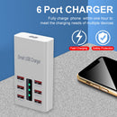 30W 6 Ports USB Charger Adapter Smart Mobile Phone Charging Station (EU) Newly