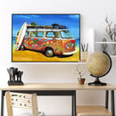 Handmade Beach Bus 5D DIY Full Round Drill Drawing Kit Diamond Painting Ornam