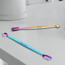 Stainless Steel Cuticle Pusher Double Headed Spoon Nail Tool (Multicolor) Newly