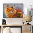 Full Embroidery Colorful Cat Cross Stitch Kit 11CT Stamped DIY Canvas Craft Gift