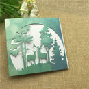 Metal Cutting Die CHRISTMAS TREES AND DEER SCENE Scrapbooking NICE G6N0