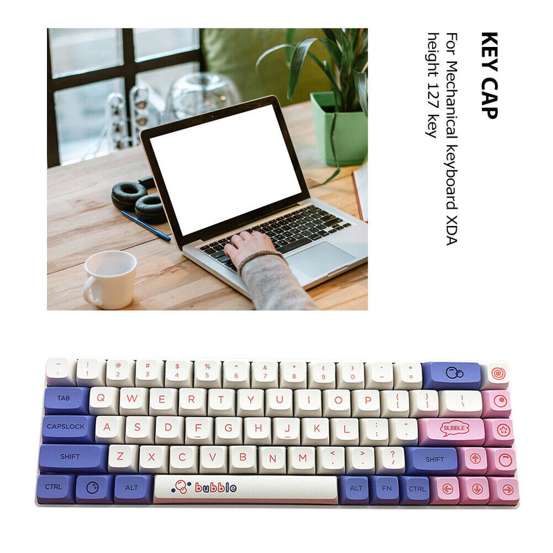 127pcs Mechanical Keyboard Keycaps XDA Height Computer Accessory for MX Switches