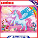 5D Drill DIY Diamond Round Mosaic Painting Full Kit Pink Horn Horse Room Decor
