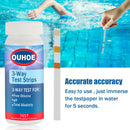 50pcs 3 in 1 Swimming Pool Water Test Strip Chlorine PH Nitrate Test Paper Newly