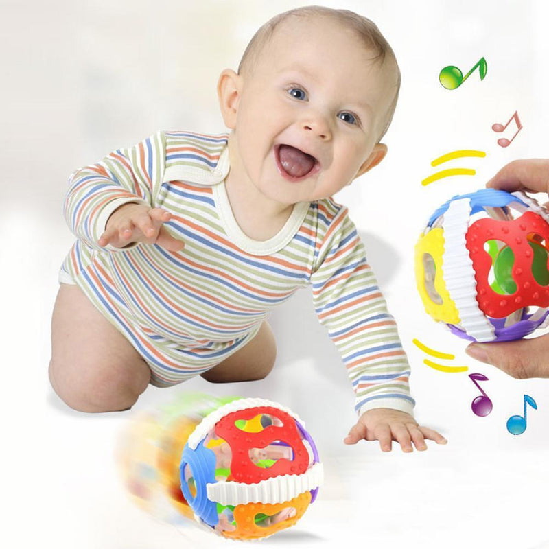 Soft Rubber 0-1Y Baby Rattles Little Loud Bell Ball Grasping Puzzle Toys Newly