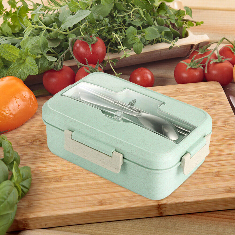 Portable Lunch Box Kids School Office Microwave Wheat Straw Bento Food Container