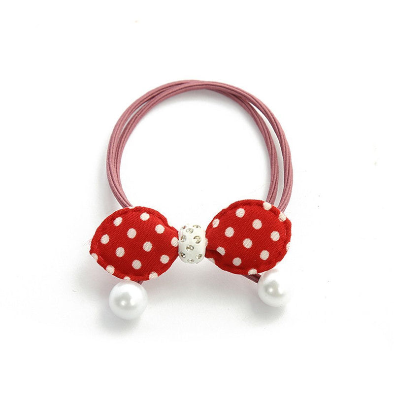 Women Girl High Elastic Hair Accessories Hair Tie Rope Hair Ring Lattice Dot