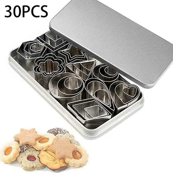 30 Pcs Mini Cookies Cutter Shapes Small Molds For Pastry K U Clay Cakes D6U0