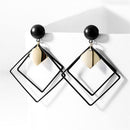 Simple Accessories Women Fashion Earrings Long Geometric Black