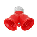 20pcs E27 to 2E27 Lamp Holder Converter Adapter Bulb Base  (Red)
