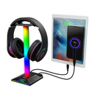 RGB Headphone Stand Dual USB Port Touch Control Desk Gaming Headset Holder Newly