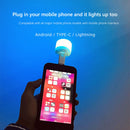 USB Plug Lamp USB Book Lamp Eye Protection Small Round Night Light (RGB) Newly