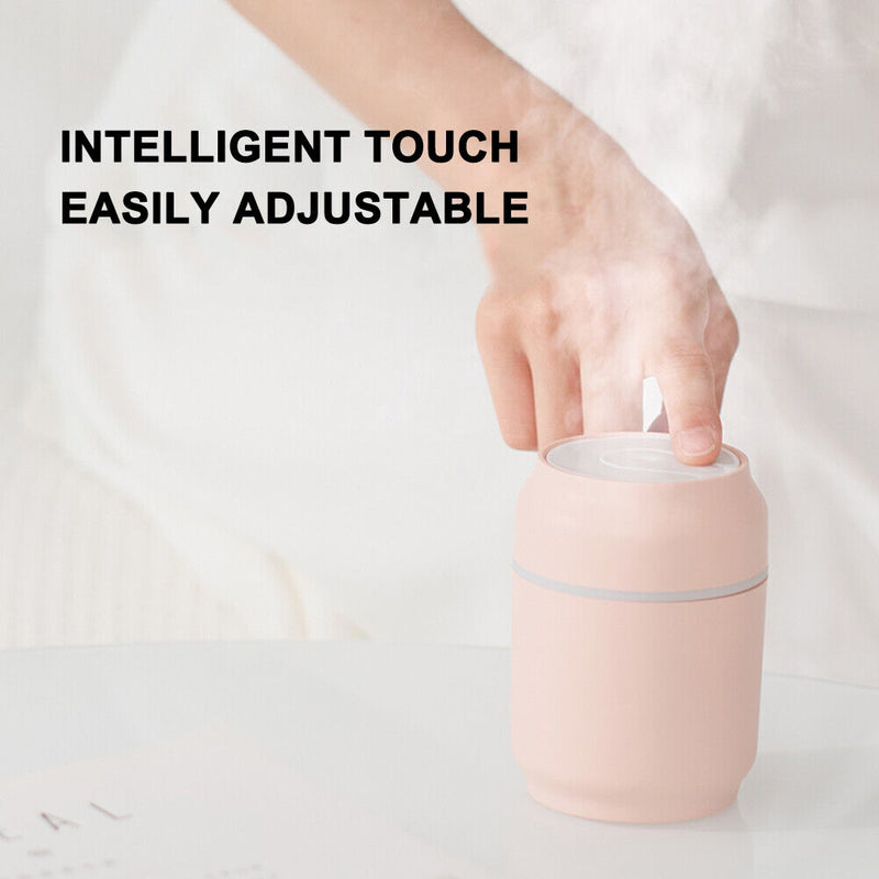 Portable Car Air Humidifier Dazzling LED Light Mist Aroma Diffuser (Pink)