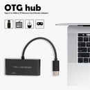 3"" 1 USB C HUB Type C to USB2.0 TF Memory Card Reader OTG Adapter Converter
