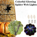 Halloween Props LED Spider Web Outdoor Party Light Up Cobweb Lighting Decor N`