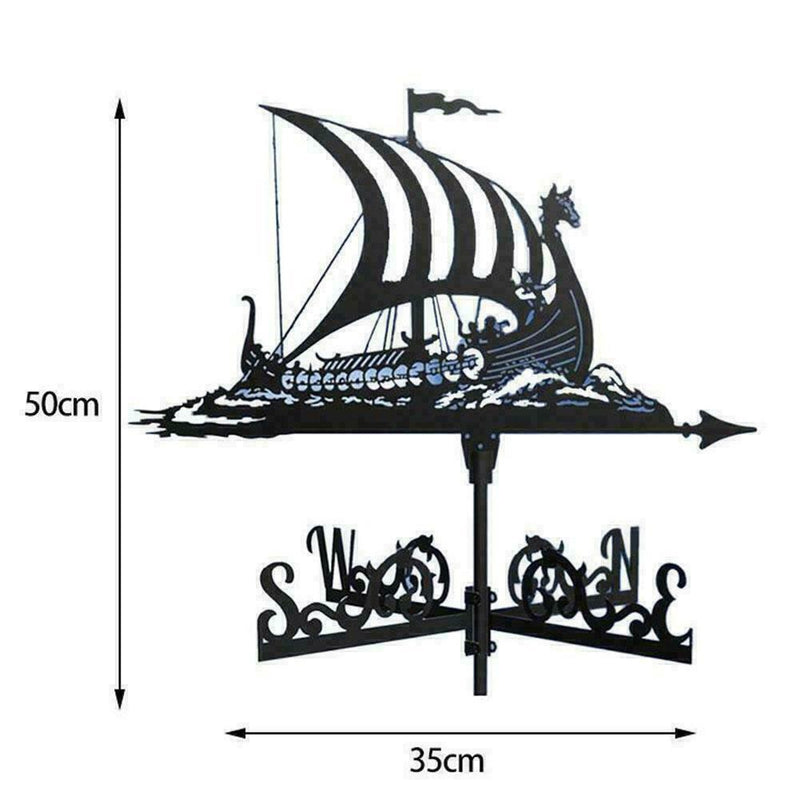 Iron Weathervane Garden Stake Patio Yard Weather Wind Vane Ornament D4J7 S6S0