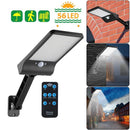 56LED Solar Motion Sensor Wall Light Remote Control Street Lamp (Black) Newly