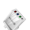Universal 3 USB Fast Charger 3.1A Quick Charge PD USB-C Phone Wall Power Adapter