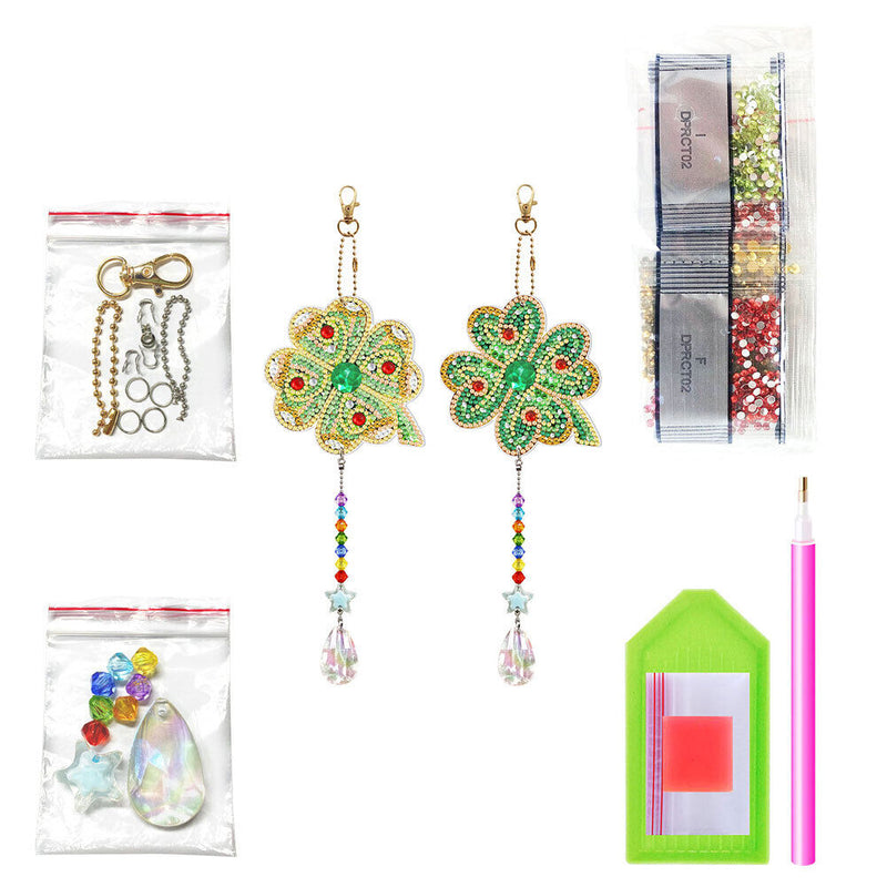 #A 2pcs 5D Keychain Pendant DIY Spot Drill Handmade Ornament Art Crafts Home Dec