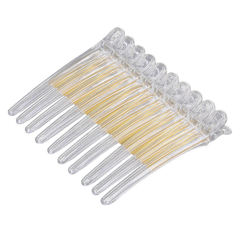 10pcs Hair Care Clip Stainless Steel Hairdressing Sectioning Clamp (White) Newly