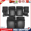 6pcs Elbow Knee Pads Wristguard Skiing Cycling Protective Gear (Black)(M)