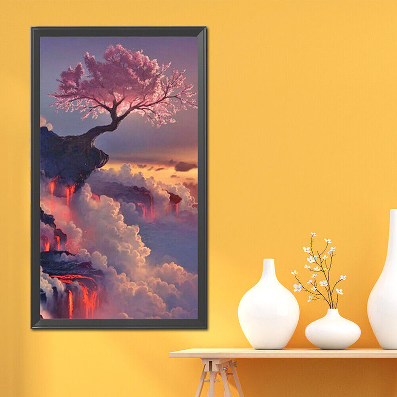 5D Diamond Painting DIY Cherry tree above the clouds Full Round Wall