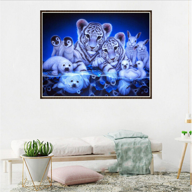 Animal Round Diamond Painting Embroidery DIY Needlework Cross Stitch Set