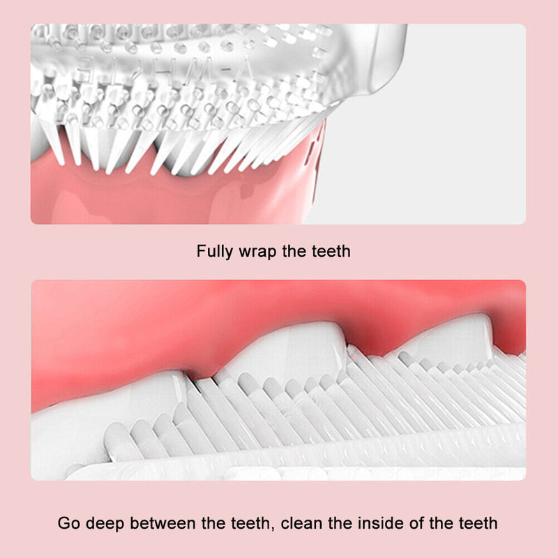 Automatic U-Shape Child Toothbrush Electric Battery Powered Brush (Pink) Newly