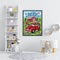 Canvas Painted Oil Paint By Numbers Red Car DIY Wall Art Modern Bedroom Decor
