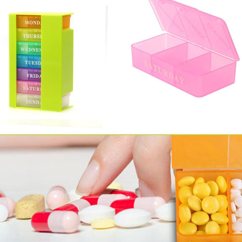 Colorful Pill Box 7 Day Week Medicine Tablet Drug Holder Box Pillbox Case V