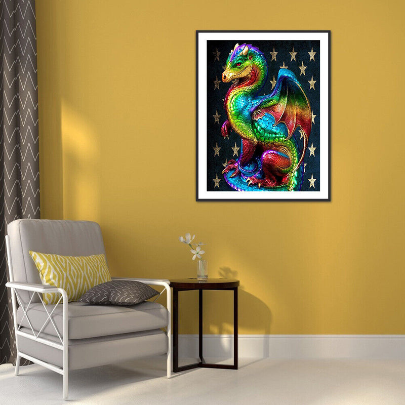 5D DIY Diamond Painting Colorful Pterosaur Full Round Drill Mosaic Art Picture