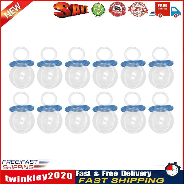 12pcs Pacifier Clear Candy Box Case Wedding Favor Baby Shower (Navy Blue) Newly