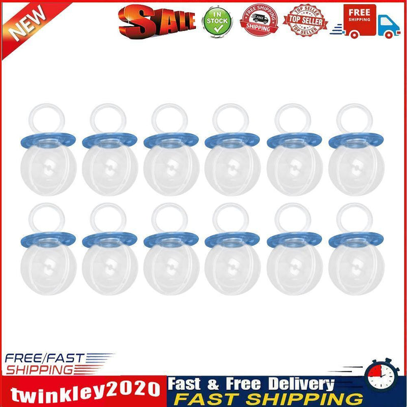 12pcs Pacifier Clear Candy Box Case Wedding Favor Baby Shower (Navy Blue) Newly