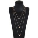 Affeco Simple Women Multi Layer Star Heart Collar Geometry Alloy