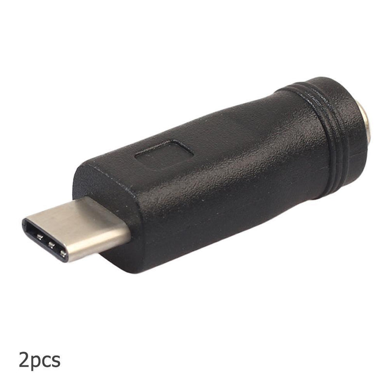 2pcs DC Power 5.5x2.1mm Converter Adapter Plug DC Female to USB-C Male Connector