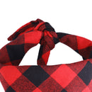 Pet Neckerchief Dog Plaid Triangle Scarf Collar Saliva Towel (Red Black) Newly