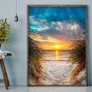 Full Embroidery Printed 3 Strand 11CT Sunset by Sea Kit Stamped DIY Cross Stitch