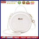Women Small Round Shoulder Bag Alligator PU Travel Circle Zip Crossbody Handbag