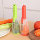 Multifunctional Fruit Peeler with Rubbish Bin Vegetable Skin Cutter (White)