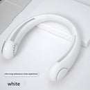 Mini Neck Fan Bladeless USB Rechargeable Neck Air Cooler (White 3000mAh)