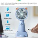 Mini Portable Fan Cute Cat USB Rechargeable Pocket Handheld Cooler (Blue)