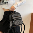 Fashion Rhinestone Backpack Women Crystal PU Small Travel Shoulder School Bags