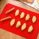 Silicone Mat Barbecue Grill Pad Bread Pizza Baking Tray Kitchen Tools (Red)